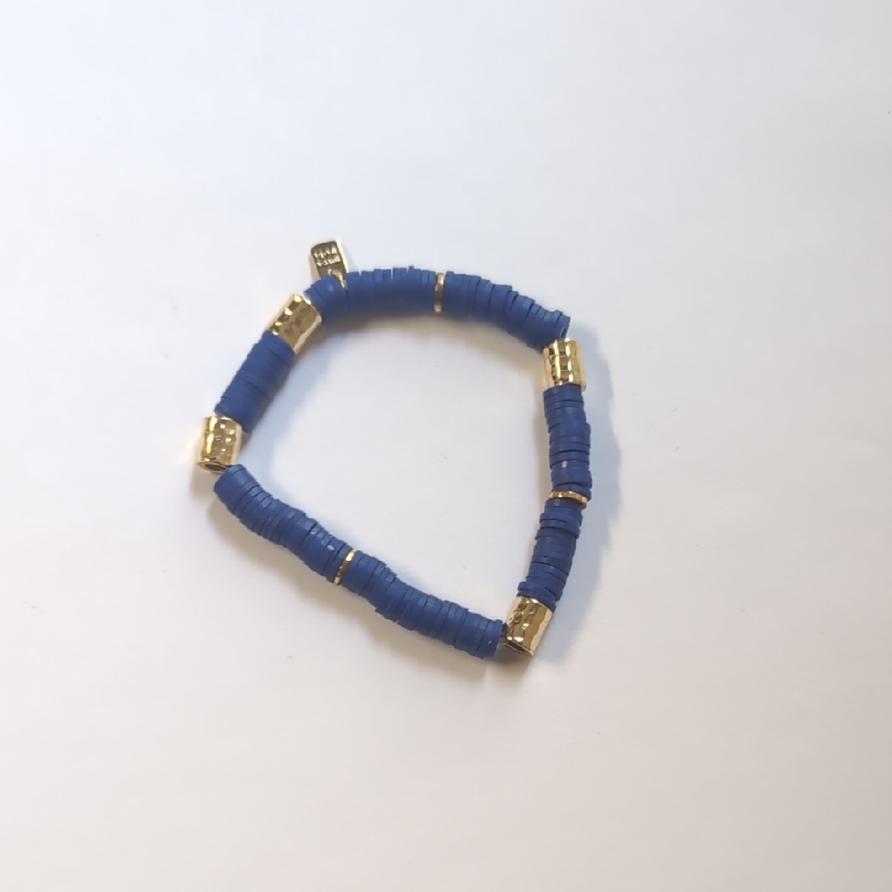 Pura Vida Blue and Gold Beaded Bracelet‎